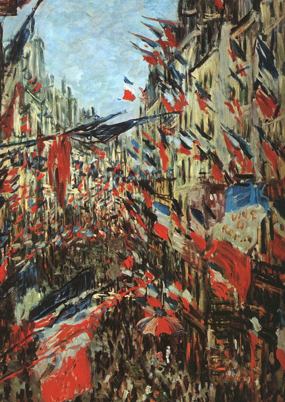 Rue Montarguei  with Flags by Oscar-Claude Monet