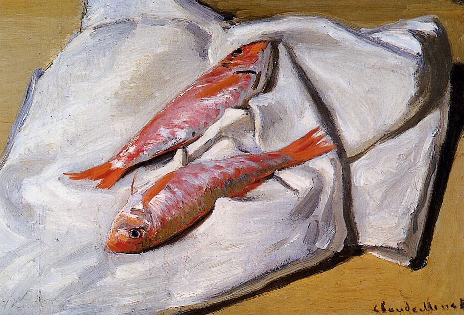 Still Life Red Mullets by Oscar-Claude Monet
