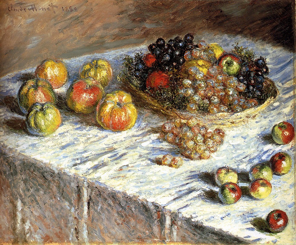 Still Life Apples And Grapes by Oscar-Claude Monet