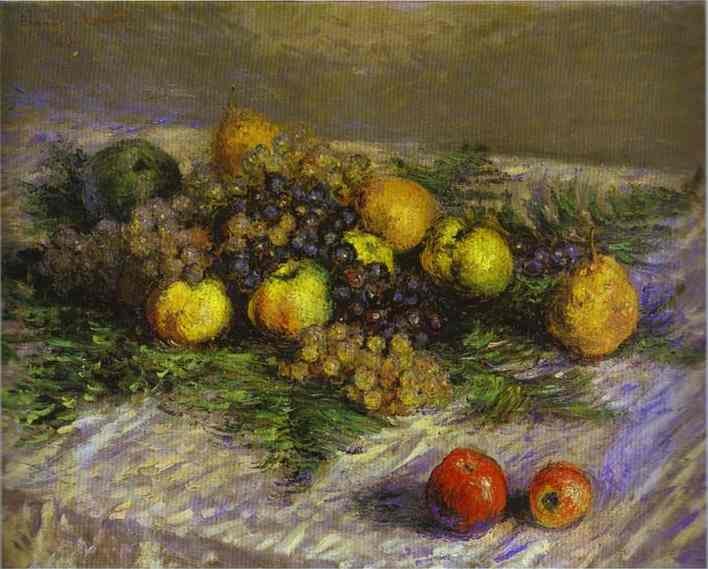 Still Life with Pears and Grapes by Oscar-Claude Monet