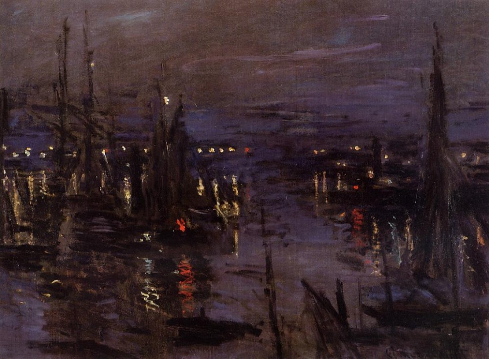 The Port of Le Havre, Night Effect by Oscar-Claude Monet