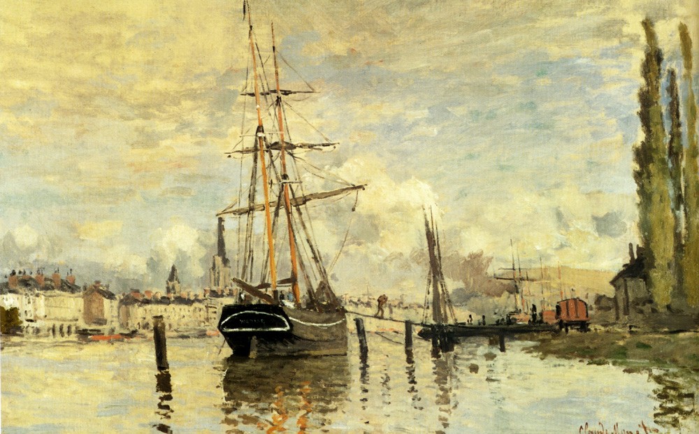 The Seine At Rouen by Oscar-Claude Monet