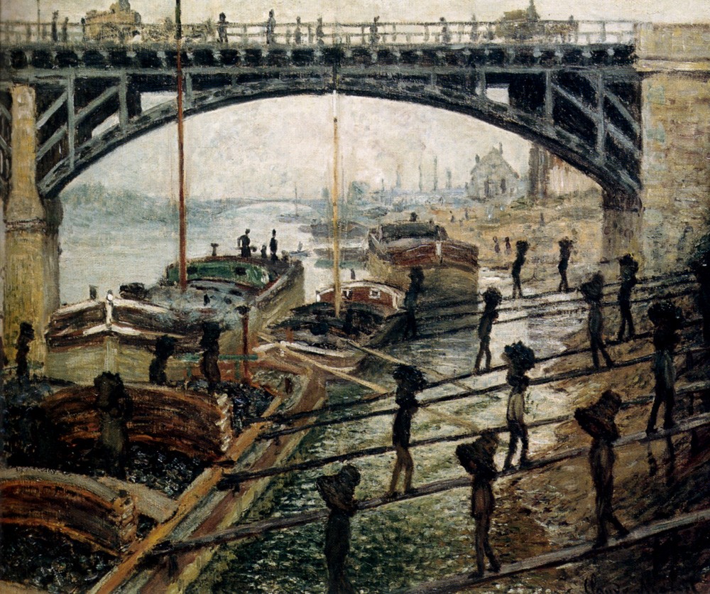 Unloading Coal by Oscar-Claude Monet