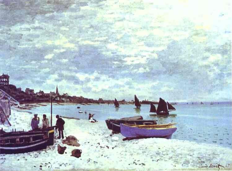 The Beach at Sainte-Adresse by Oscar-Claude Monet