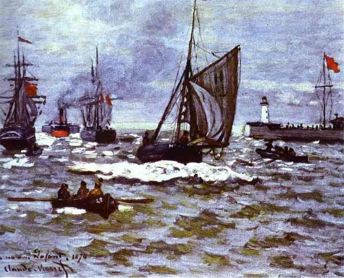 The Entrance to the Port of Honfleur by Oscar-Claude Monet