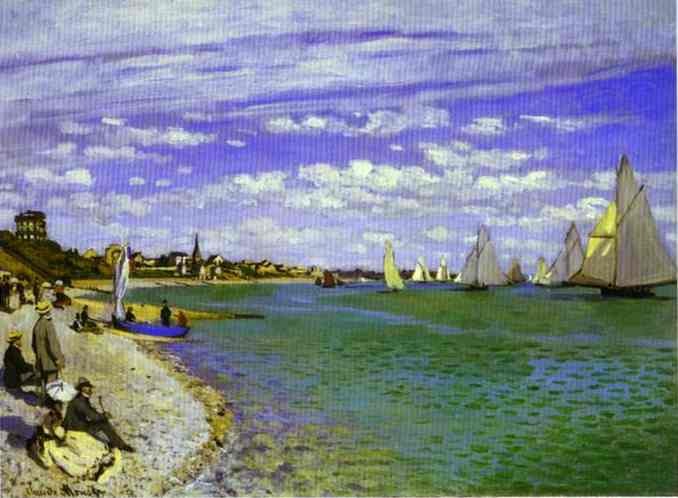 The Regatta at Saint-Adresse by Oscar-Claude Monet