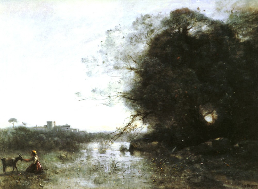 Le Marais Au Grand Arbre Et A La Chevriere by Jean-Baptiste-Camille Corot