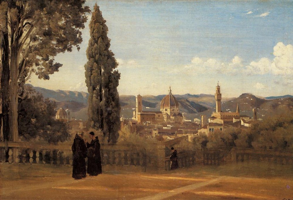 Florence The Boboli Gardens by Jean-Baptiste-Camille Corot