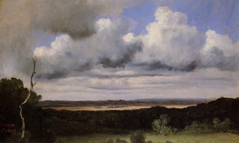Fontainebleau Storm over the Plains by Jean-Baptiste-Camille Corot