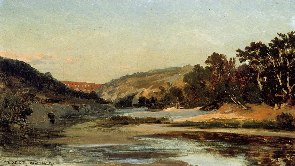 The Aqueduct in the Valley by Jean-Baptiste-Camille Corot