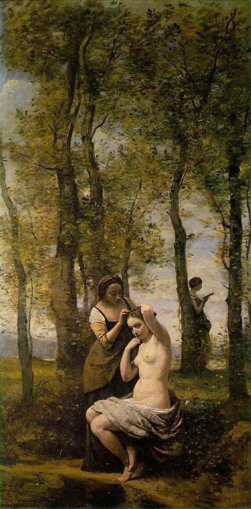 Le Toilette aka Landscape with Figures by Jean-Baptiste-Camille Corot