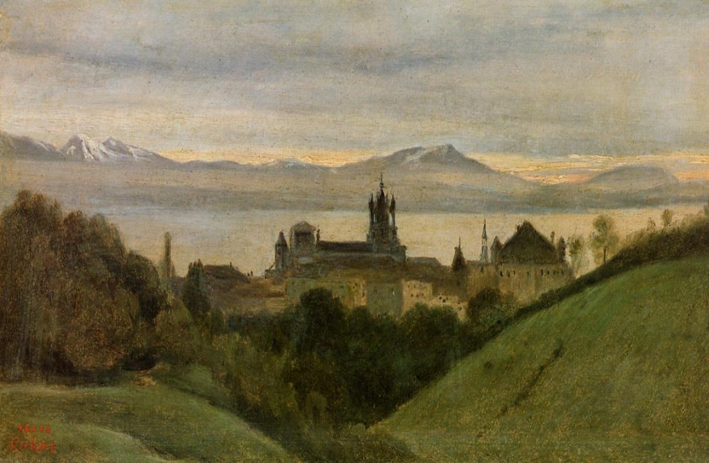 Between Lake Geneva and the Alps by Jean-Baptiste-Camille Corot