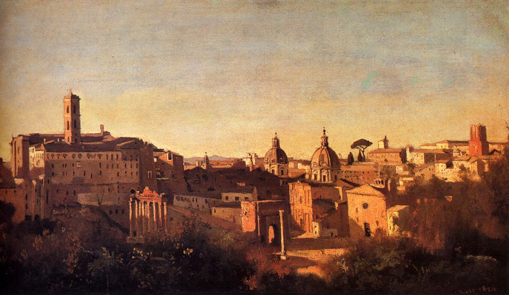 Forum Viewed From The Farnese Gardens by Jean-Baptiste-Camille Corot