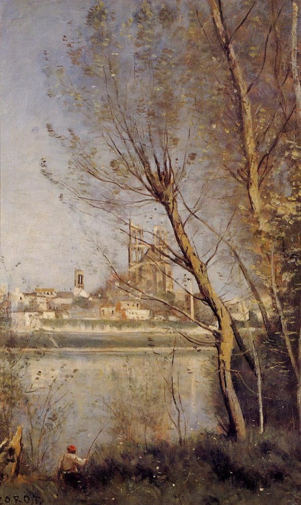Nantes the Cathedral and the City Seen throuth the Trees by Jean-Baptiste-Camille Corot