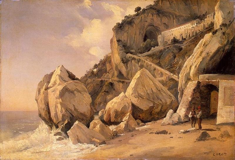 Rocks in Amalfi by Jean-Baptiste-Camille Corot