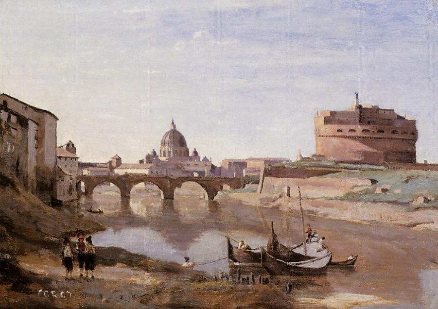 Rome Castle Sant-Angelo by Jean-Baptiste-Camille Corot