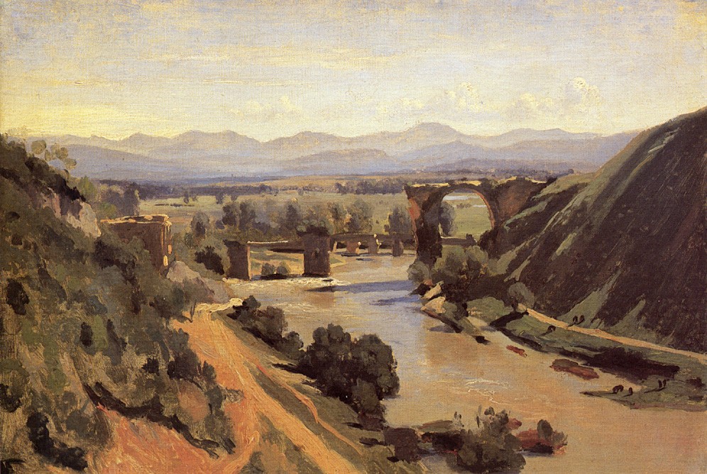 The Augustan Bridge at Narni by Jean-Baptiste-Camille Corot