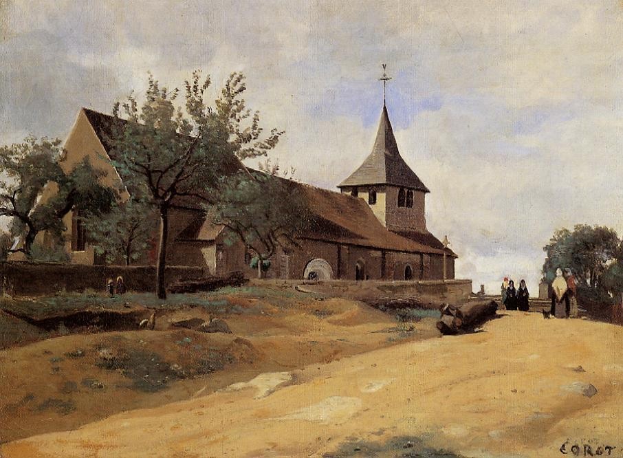 The Church at Lormes by Jean-Baptiste-Camille Corot