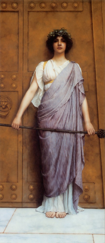At the Gate of the Temple by John William Godward