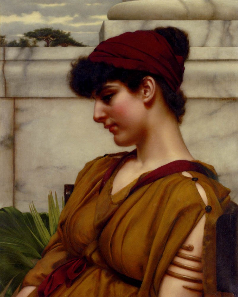 A Classical Beauty In Profile by John William Godward