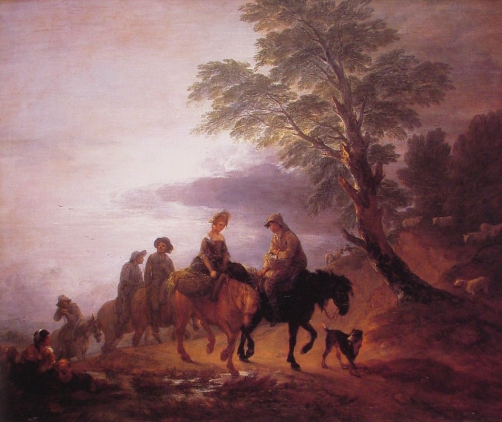 Open Landscape With Mounted Peasants by Thomas Gainsborough