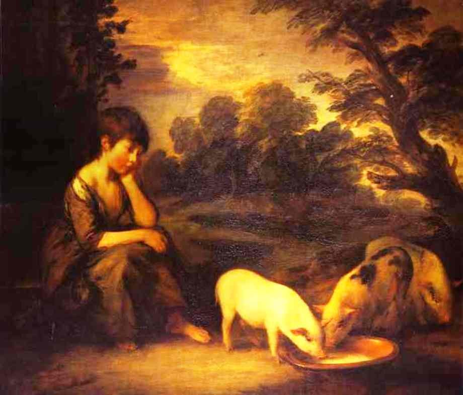 Girl With Pigs by Thomas Gainsborough