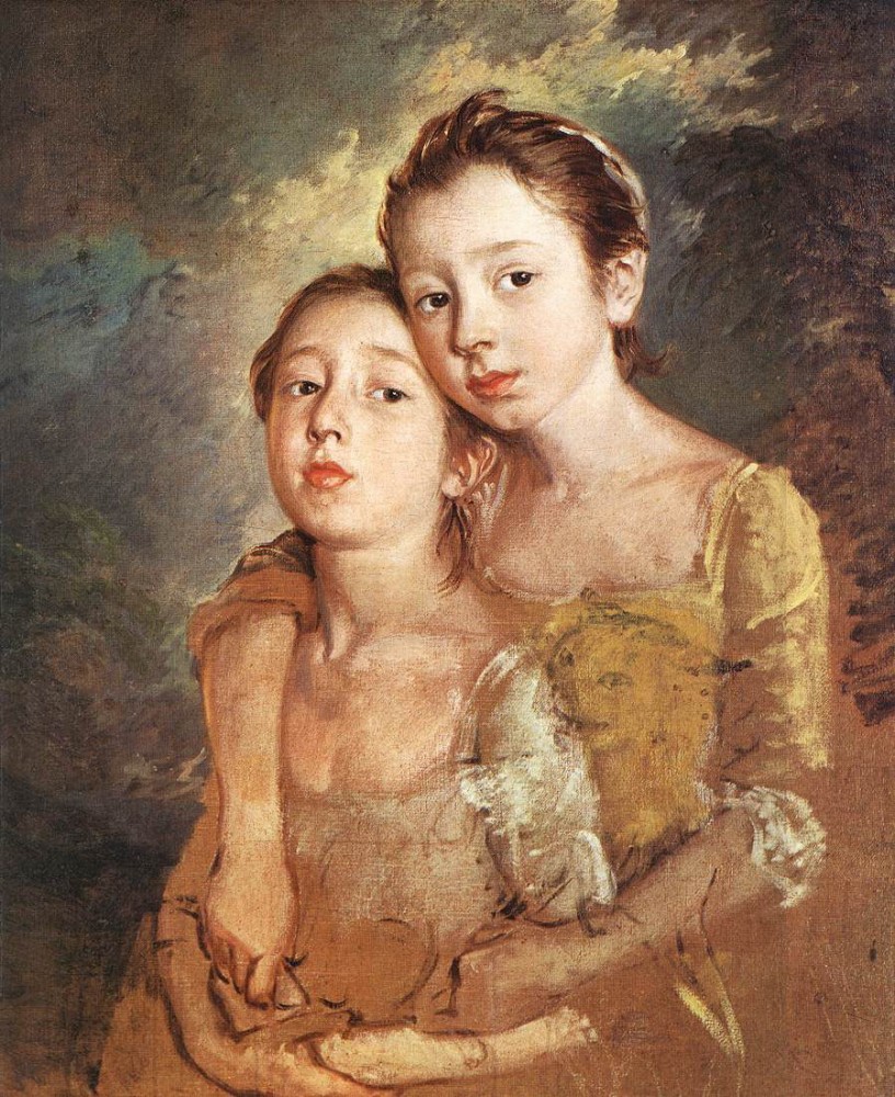 Artists daughters with a cat by Thomas Gainsborough