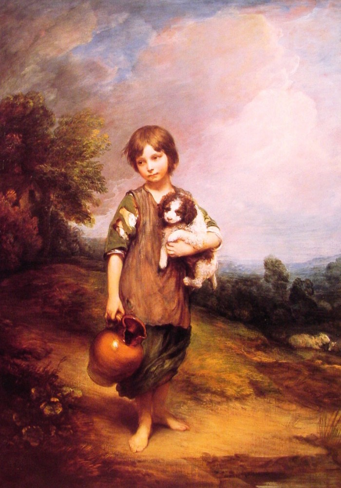 Cottage Girl with Dog and Pitcher by Thomas Gainsborough