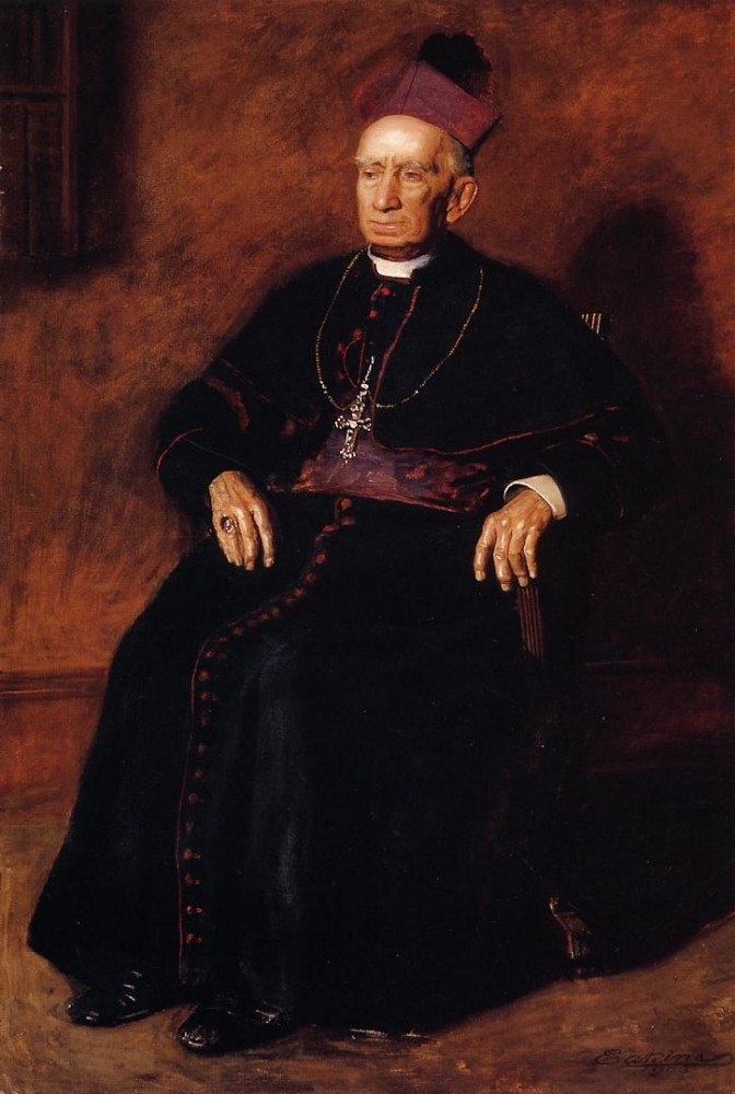 Portrait Of Archbishop William Henry Elder by Thomas Eakins