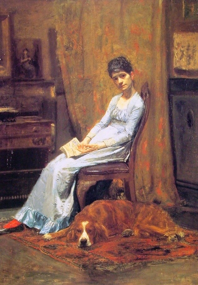 The Artists Wife and his setter Dog by Thomas Eakins