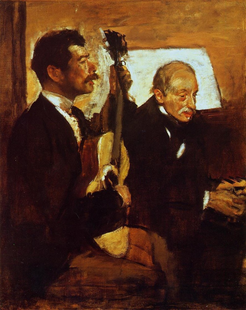 Degas' Father Listening to Lorenzo Pagans by Edgar Degas