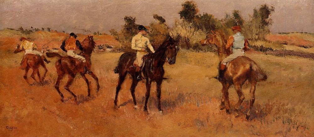 Racehorses at Longchamp 2 by Edgar Degas