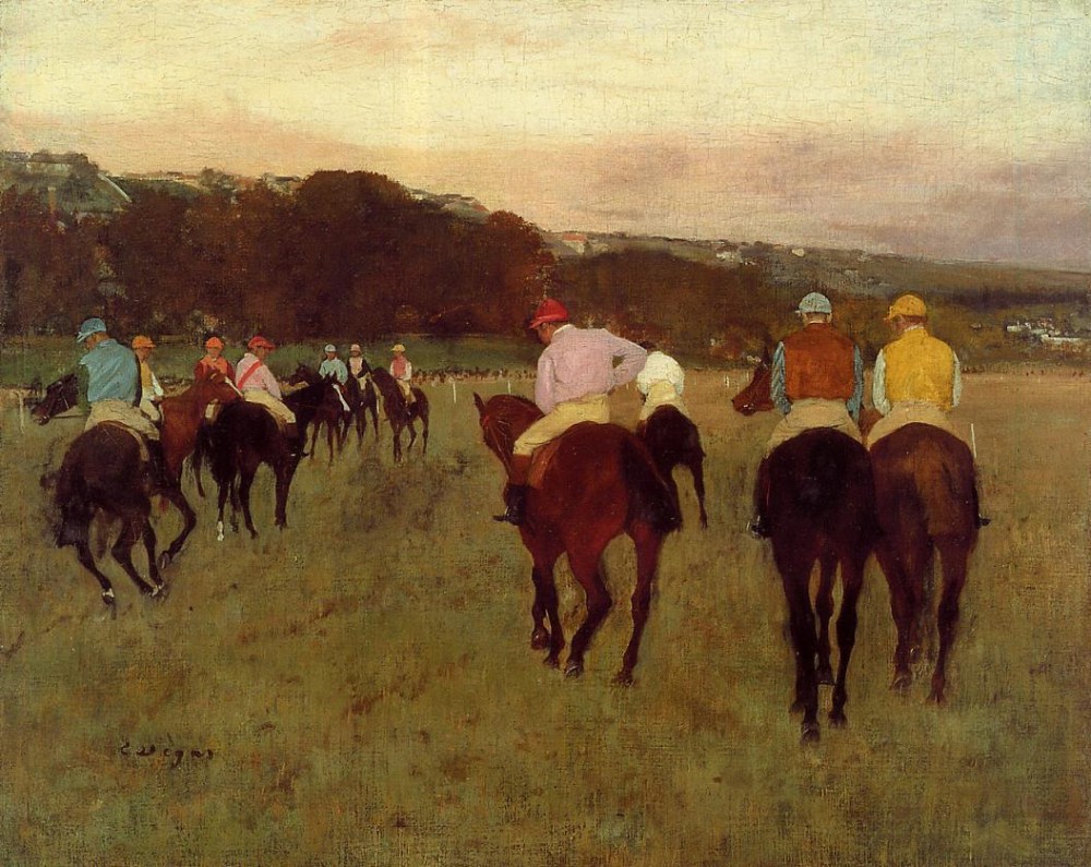 Racehorses at Longchamp 4 by Edgar Degas