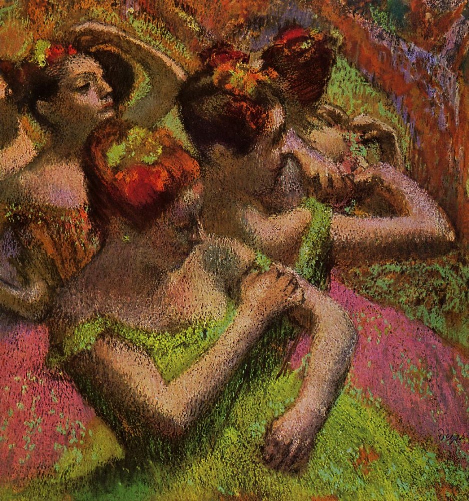 Ballerinas Adjusting Their Dresses by Edgar Degas