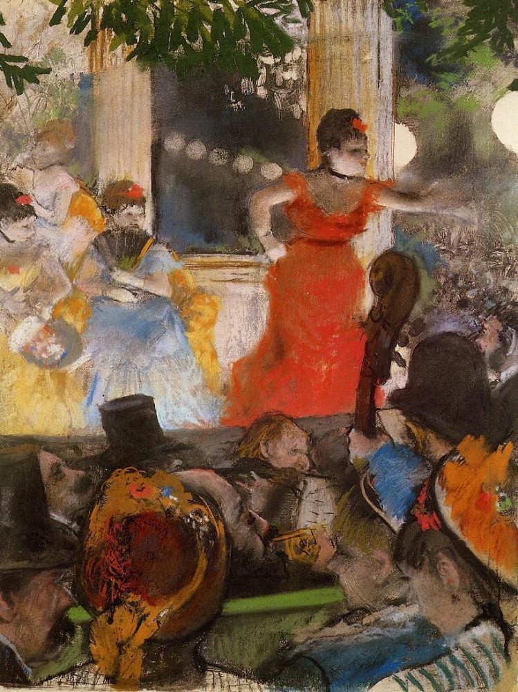 Cafe Concert - At Les Ambassadeurs - by Edgar Degas