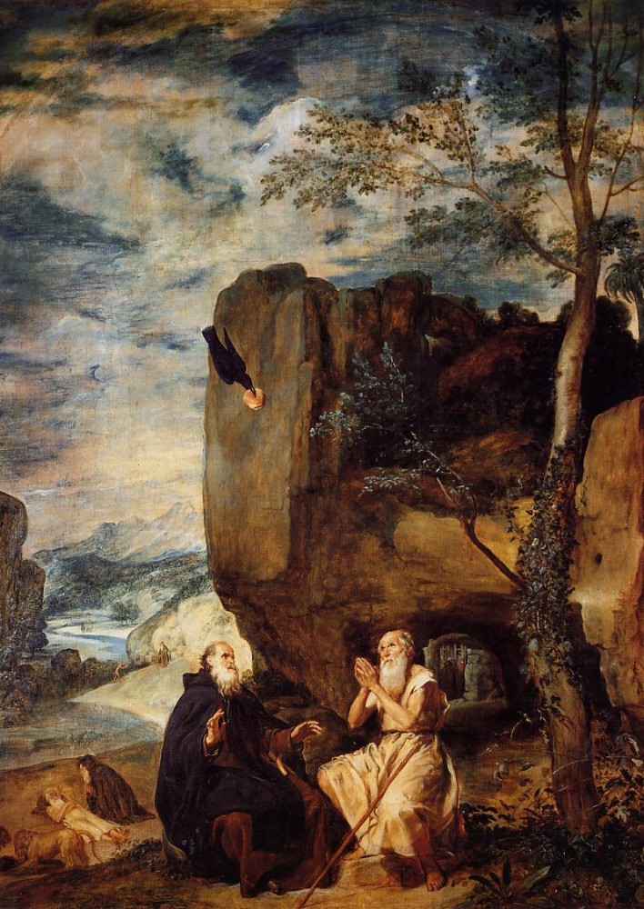 Diego St. Anthony Abbot and St. Paul the Hermit by Diego Rodríguez de Silva y Velázquez