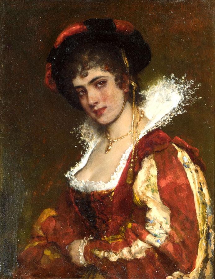 Portrait of a Venetian Lady by Eugene de Blaas