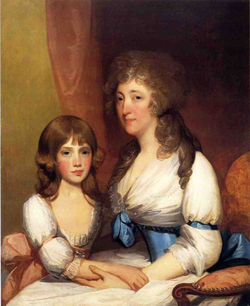 Mrs Samuel Dick And Daughter Charlotte Anna by Gilbert Charles Stuart