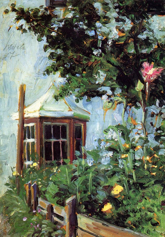 House With A Bay Window In The Garden by Egon Schiele