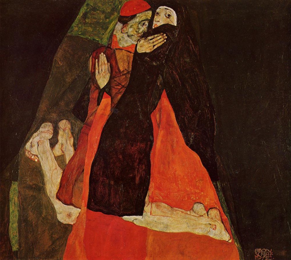 Cardinal And Nun by Egon Schiele