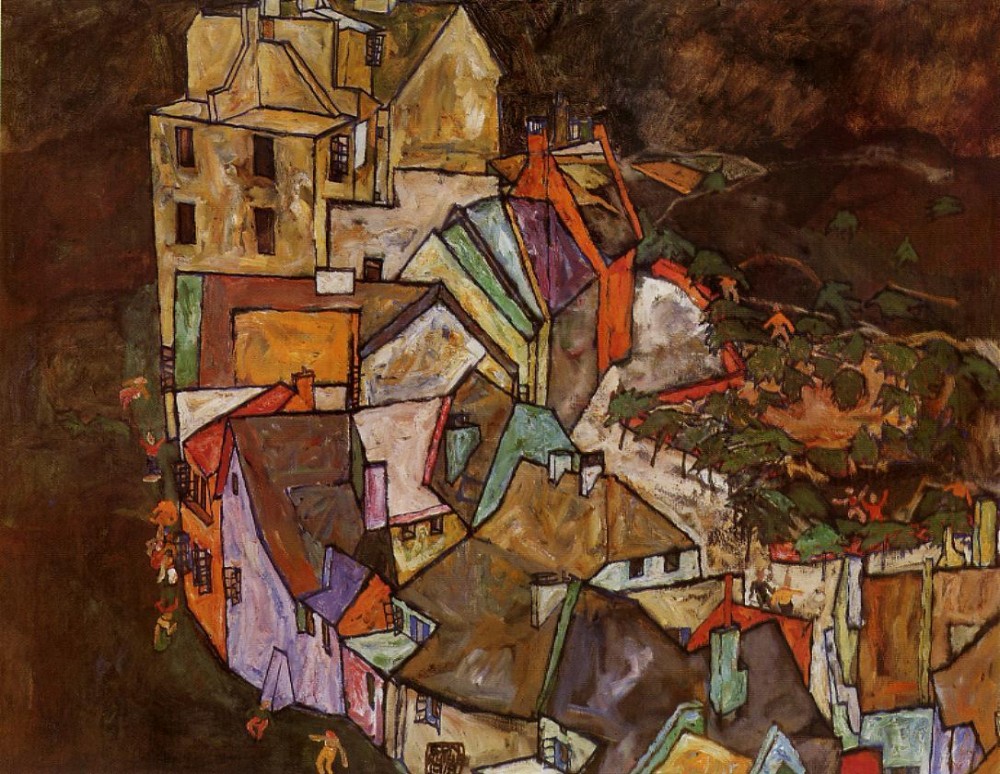 Edge Of Town by Egon Schiele