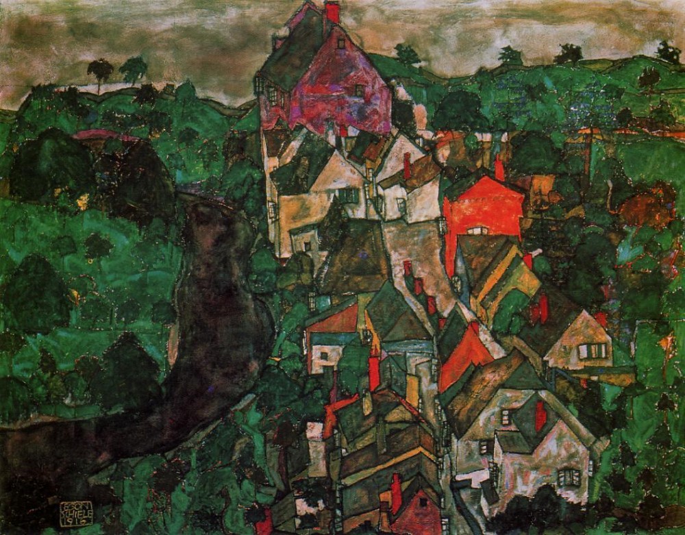 Krumau Landscape by Egon Schiele