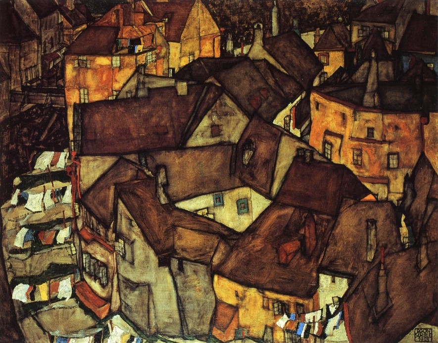 Krumau Town Crescent I by Egon Schiele