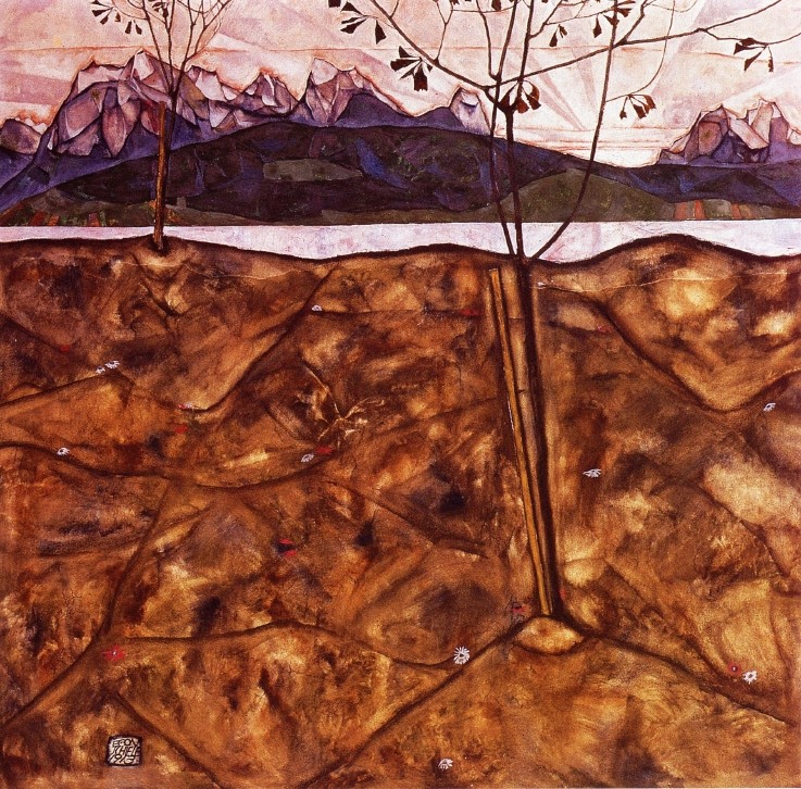 River Landscape by Egon Schiele