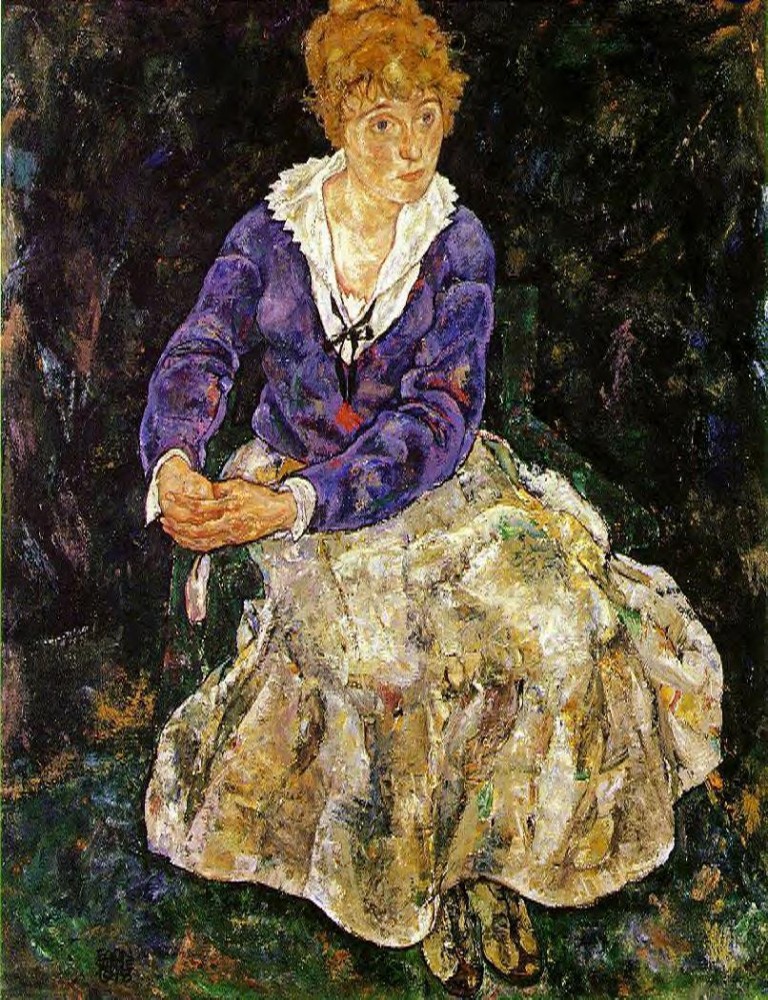 Portrait Of The Artist's Wife, Seated by Egon Schiele