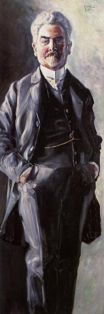Portrait Of Leopold Czihaczek, Standing by Egon Schiele
