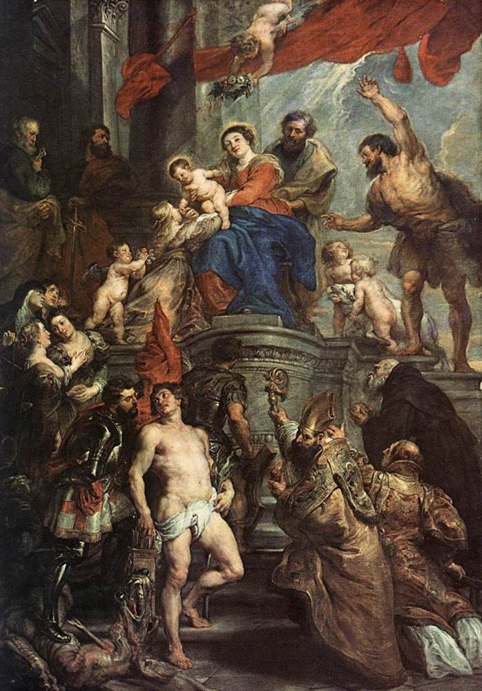 Madonna Enthroned with Child and Saints by Sir Peter Paul Rubens