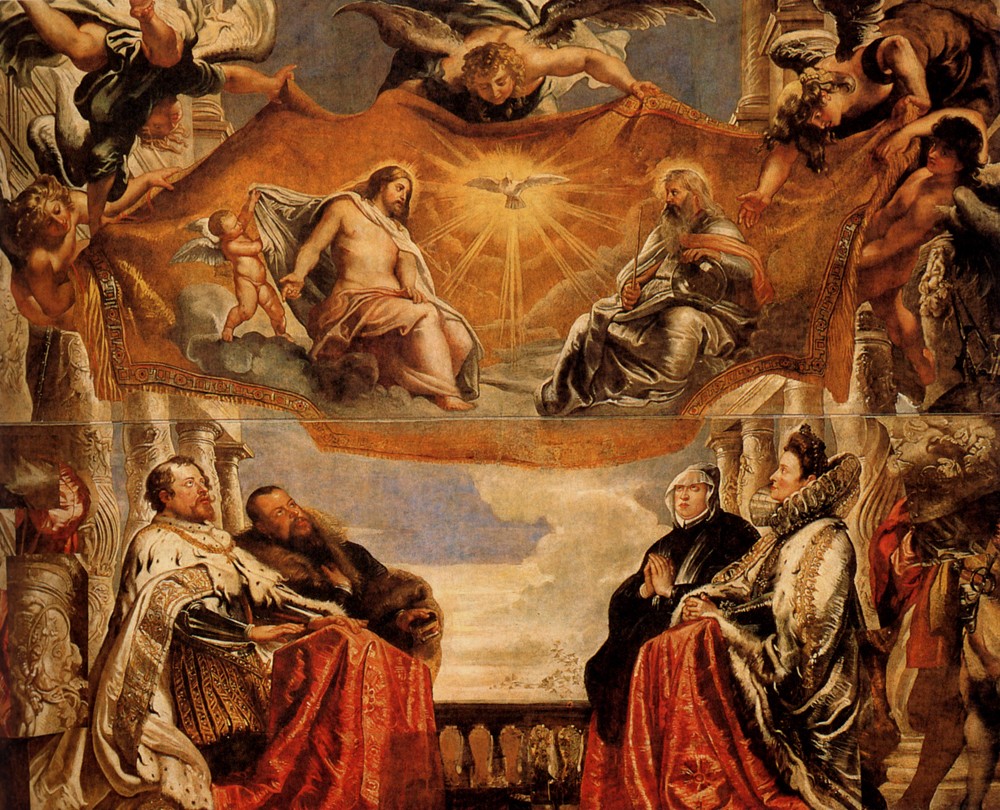 The Trinity Adored ByThe Duke Of Mantua And His Family by Sir Peter Paul Rubens
