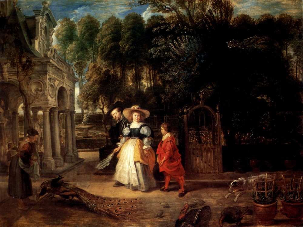 Rubens In His Garden With Helena Fourment by Sir Peter Paul Rubens