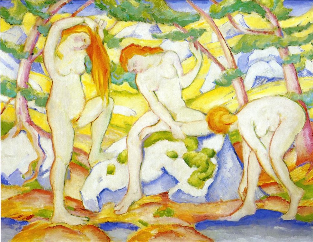 Bathing Girls by Franz Marc